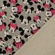 BOLT END - 210 CM - Brushed French Terry - Mickey and Minnie Mouse on Grey Heathered Background with Pink Bows - Licensed