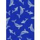 Ocean Glow by Lewis and Irene - Whales on bright blue with glow in the dark elements - 100% Cotton (Per 1/2m)