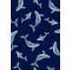 Ocean Glow by Lewis and Irene - Whales on dark blue with glow in the dark elements - 100% Cotton (Per 1/2m)