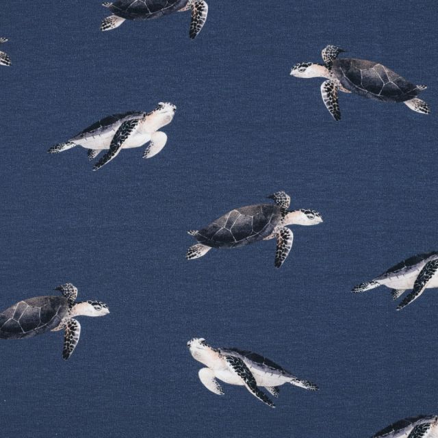 Turtles on Dark Blue - Jersey 