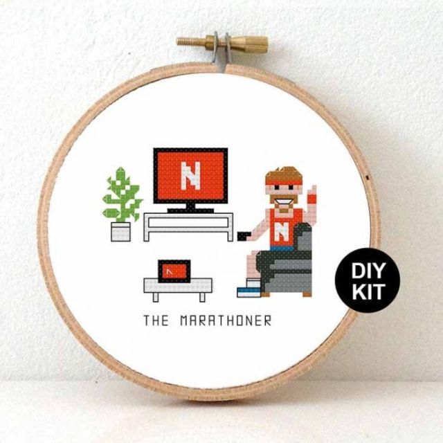 Cross Stitch Kit - Netflix Marathoner - m