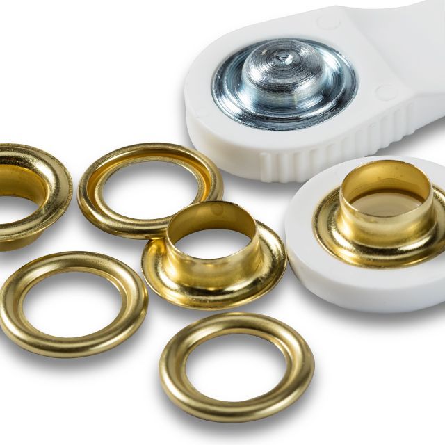 Prym -  Eyelets and washers 11.0mm, gold-coloured (15pcs)