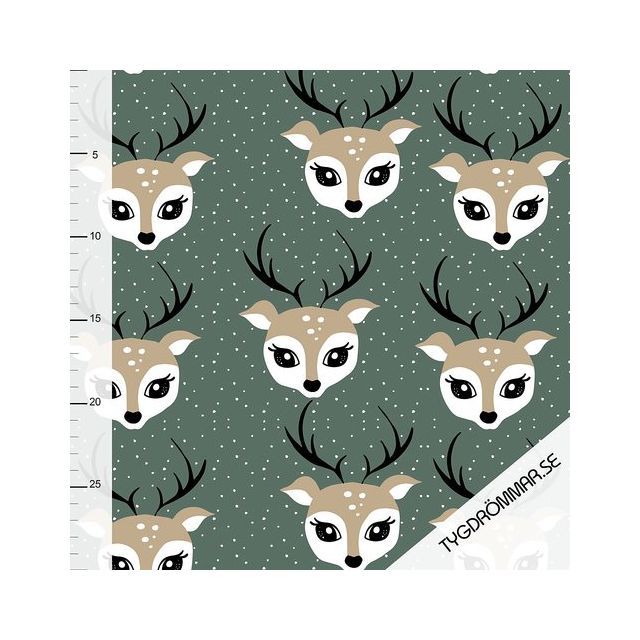 Debbie Deer - Organic Jersey - Forest Green by Tygdrommar