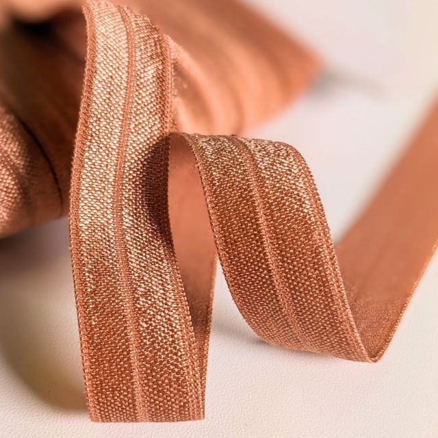 Fold over elastic - Light Copper -17mm Col.166