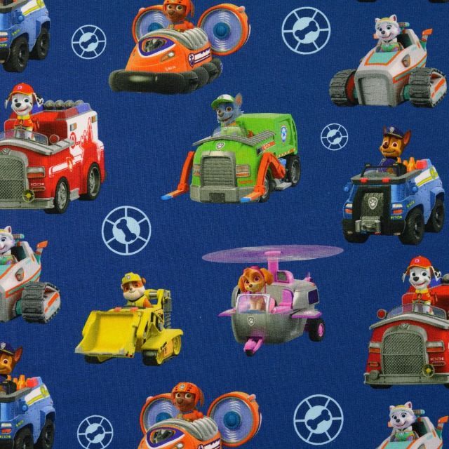 Jersey - Paw Patrol  - Licensed - Pups in vehicles on blue background