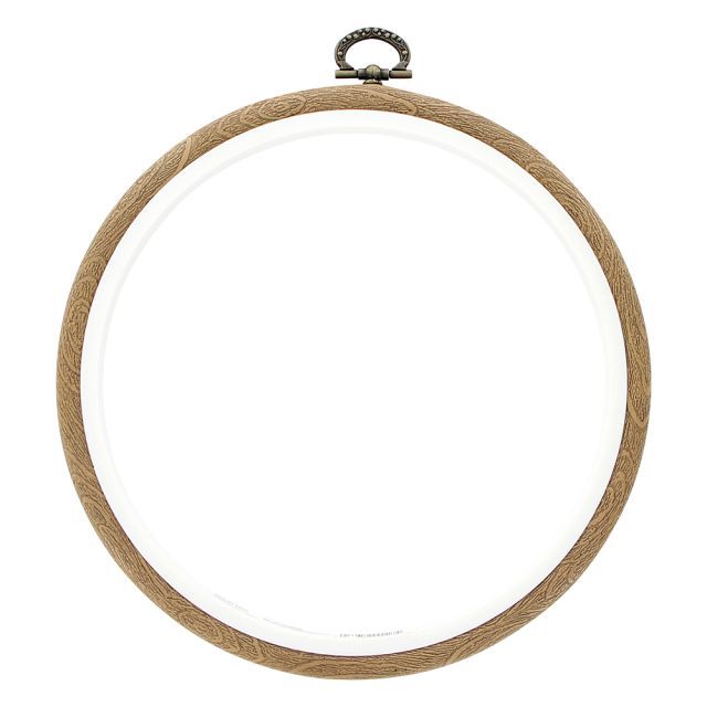 UNIQUE CRAFT Plastic Woodgrain Embroidery Hoop - 15cm (6″)