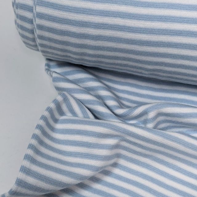 Ribbing Striped - Light Blue/White 3mm