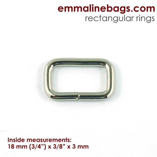 Rectangular Ring - 25mm - Nickel/Silver