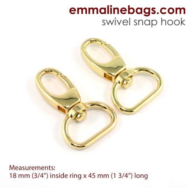 Swivel Snap Hook: 20mm (3/4") 2-pack - Gold