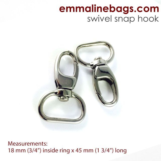 Swivel Snap Hook: 20mm (3/4") 2-pack - Nickel