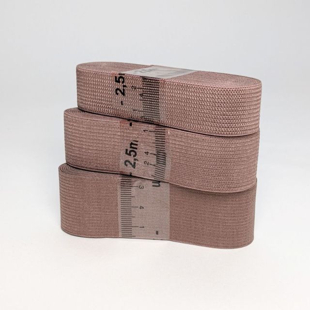 Braided Rosebrown Elastic - 2.5m Pre-cut - Various Sizes