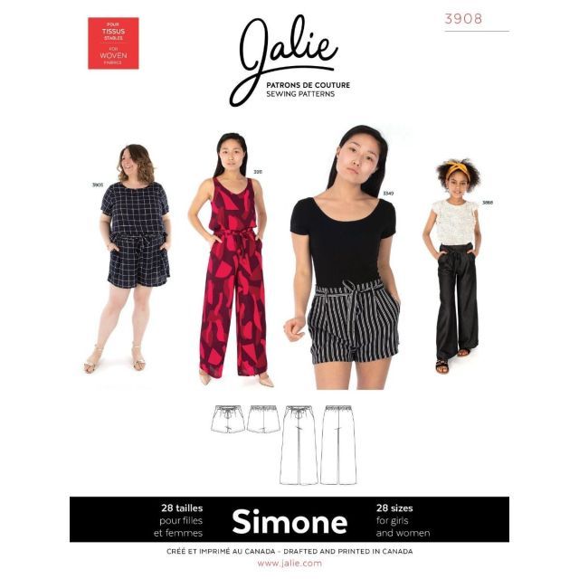 SIMONE Wide-Leg Shorts and Pants by Jalie #3908