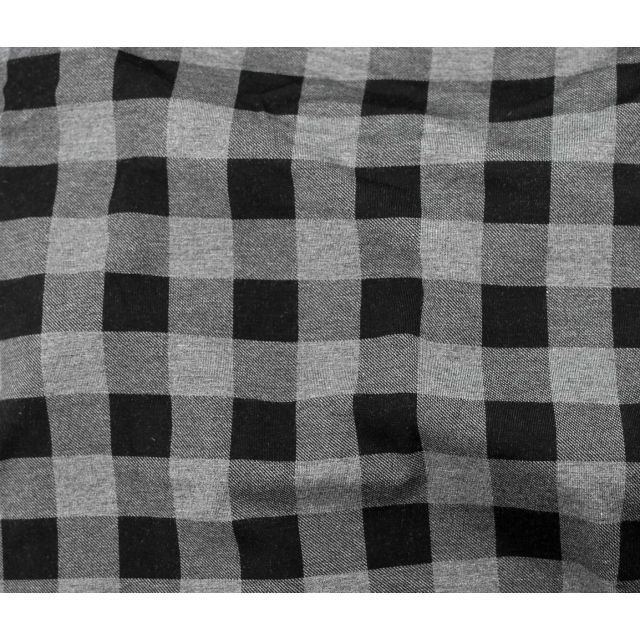 Bamboo Jersey Plaid - Black and Grey Col.50 25mmx25mm