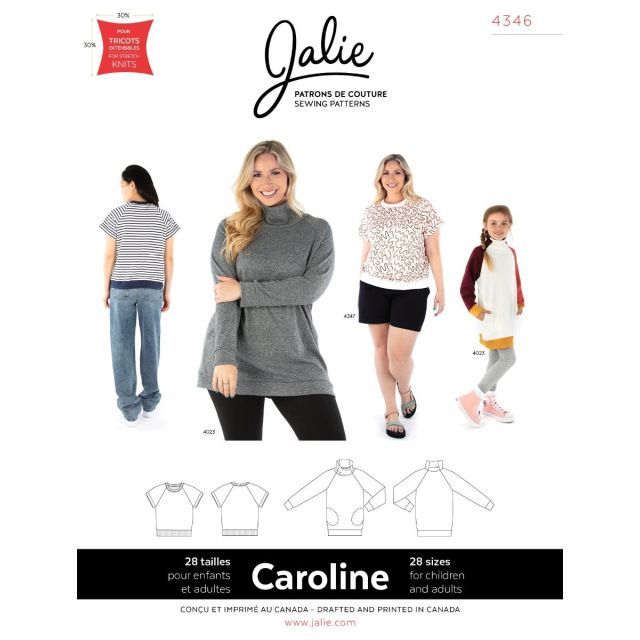 CAROLINE Raglan tee and tunic 4346 by Jalie