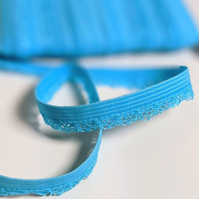 Picot Lace Trim 12mm - Aqua Blue Col. 913