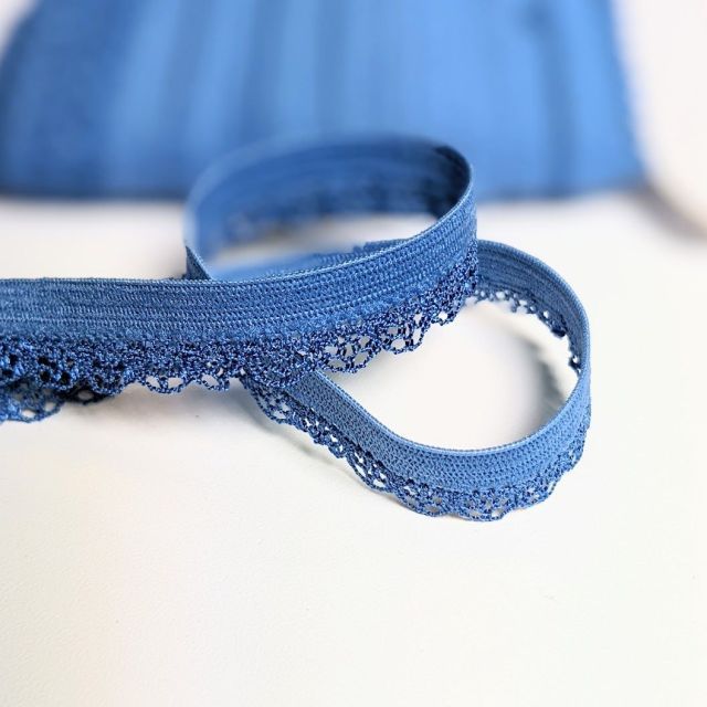 Picot Lace Trim 12mm - Denim Blue Col. 916