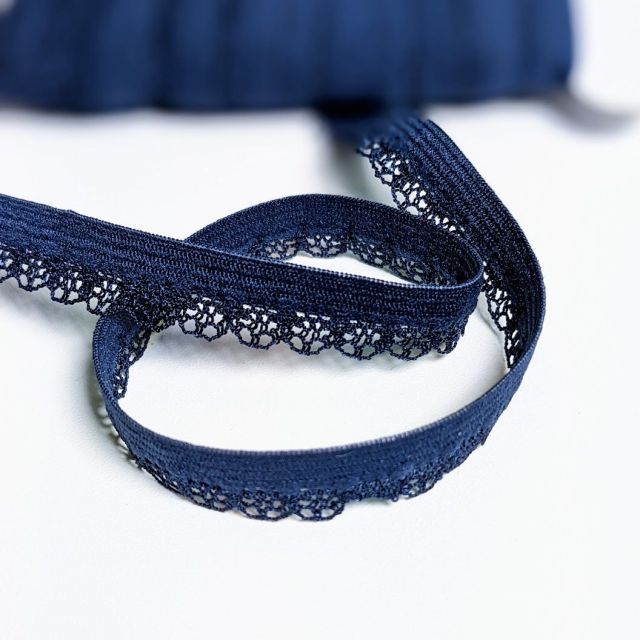 Picot Lace Trim 12mm - Dark Blue Col. 917