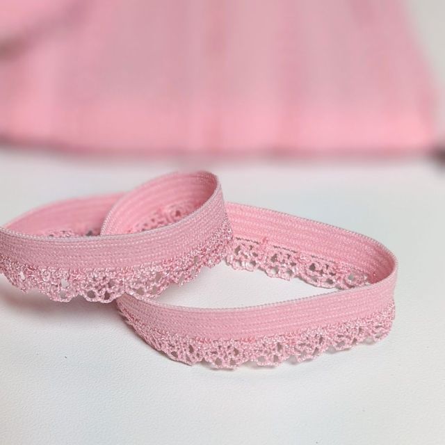 Picot Lace Trim 12mm - Light Rose Col. 918