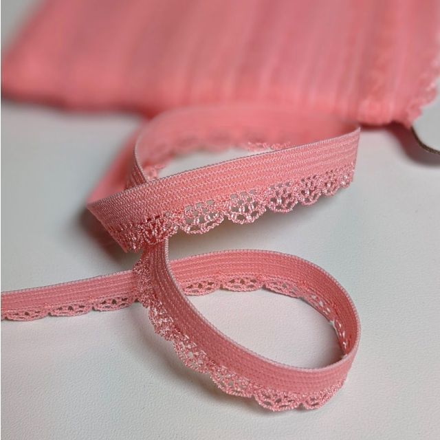 Picot Lace Trim 12mm - Medium Rose Col. 919