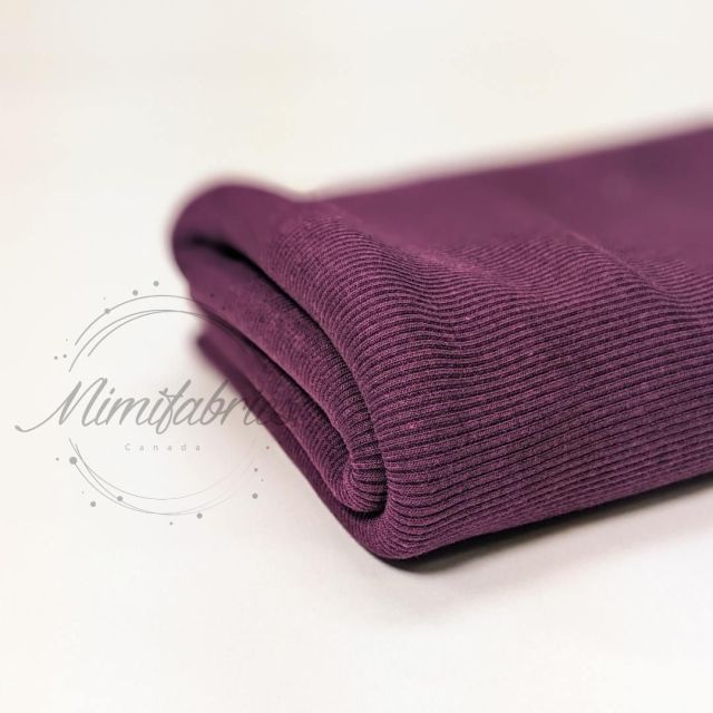 "Cloud Rib" 2 x 2 Bamboo Ribbing - Dark Purple Col. 25