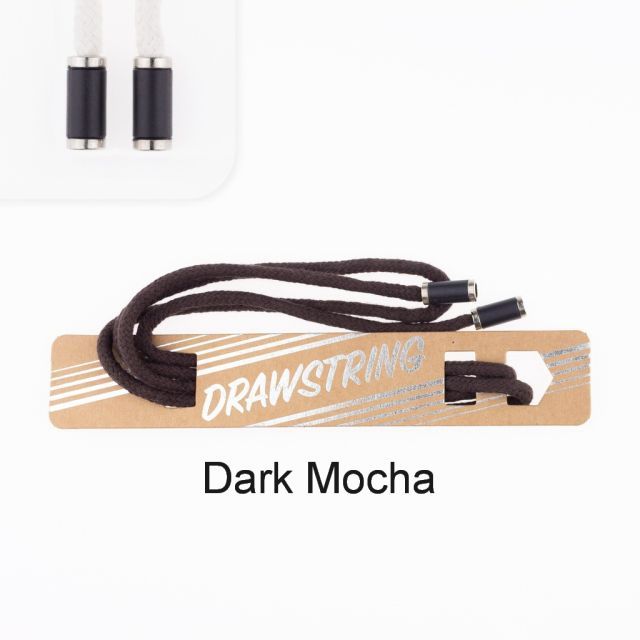 Dark Mocha - 5mm Cording with Black with Silver Trim Cord End col. 489