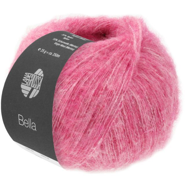 Bella Brushed plied cotton/baby alpaca blend yarn - 25g Col.05 Pink by Lana Grossa