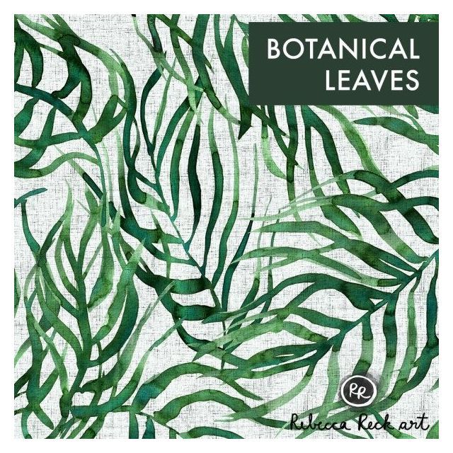 Jersey Knit Fabric - Botanical Leaves - Rebecca Reck