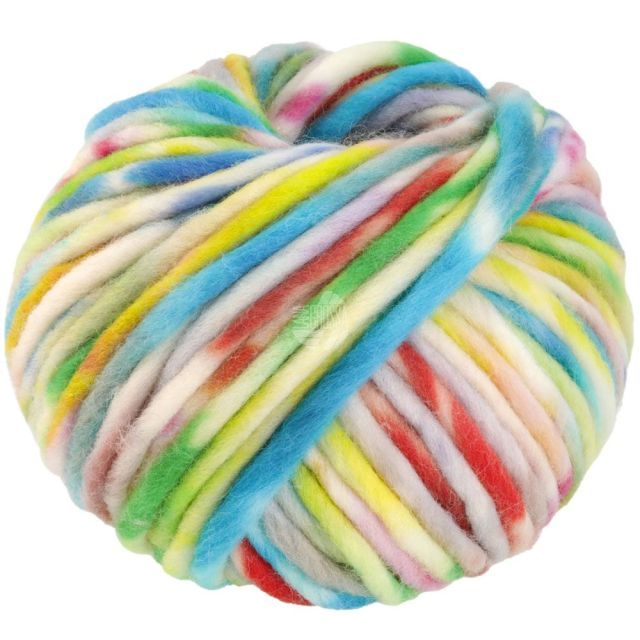 Confetti - Merino Wool Red/Blue/Green/Yellow Col. 006 - 100g Skein by Lana Grossa