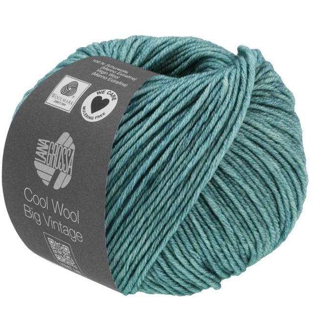 Cool Wool Big Vintage - Classic Merino Yarn - Light Petrol Col.167 - 50g Skein by Lana Grossa