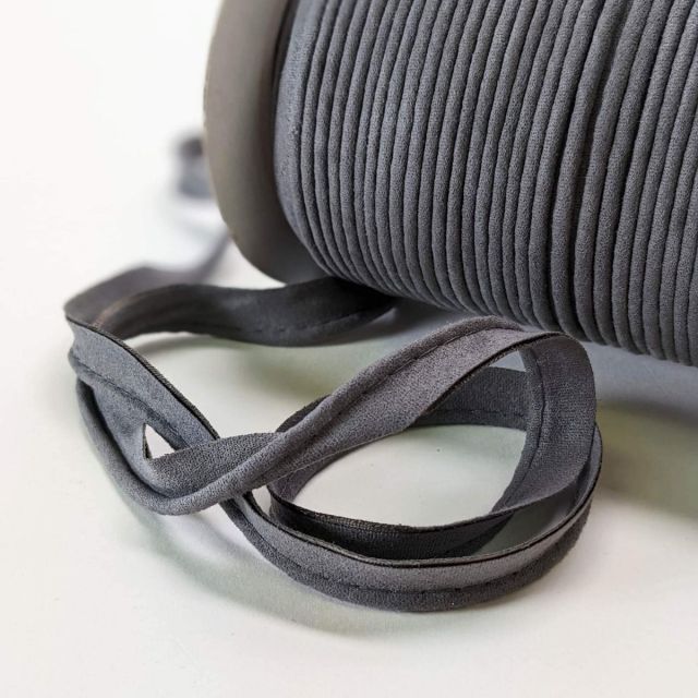 Faux Suede Piping - Dark Grey #430