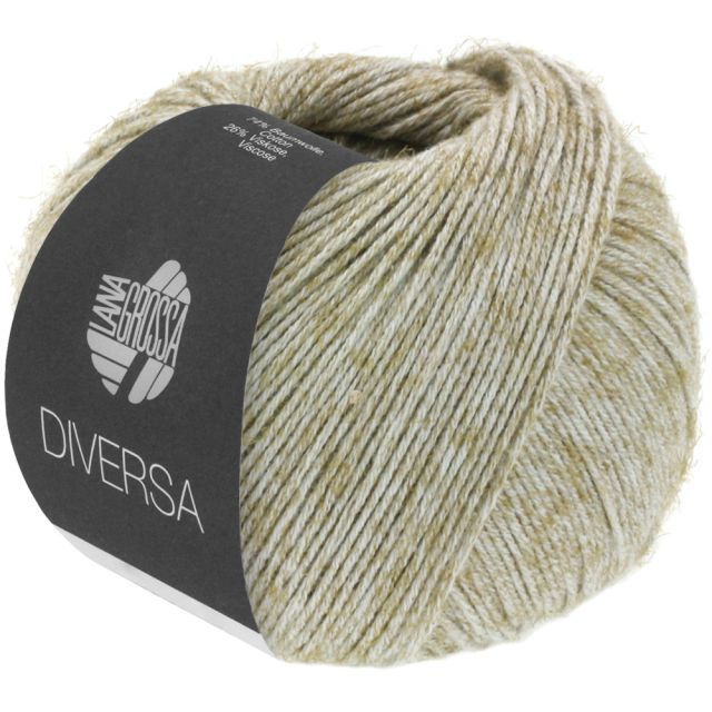 Diversa Cotton/Viscose Yarn  - Greige Col.01 - 50g Skein by Lana Grossa