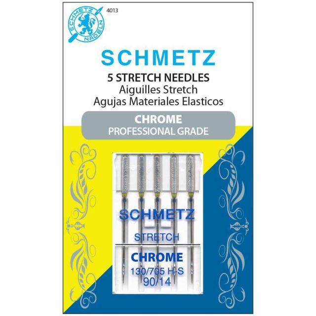 SCHMETZ #4013 Chrome Needle Stretch 90/14 Pack of 5