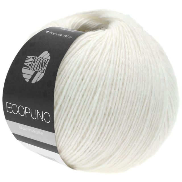 Ecopuno  - Solid - White Col.26 - 50g Skein by Lana Grossa