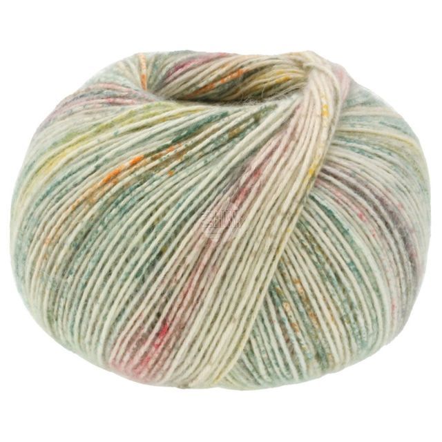 Ecopuno  - Print -  Light beige/Yellow/Light Red/Dark Brown/Grey Green Col.601 - 50g Skein by Lana Grossa