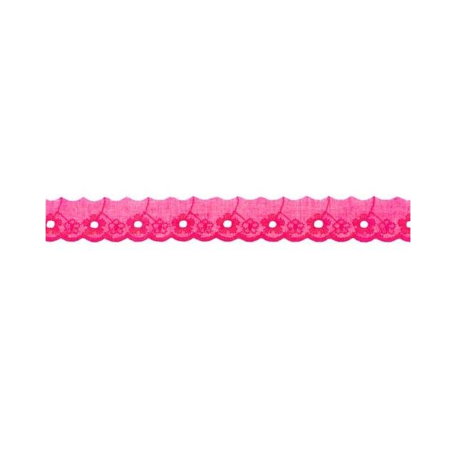 Cotton Eyelet Lace Trim - Fuchsia 25mm