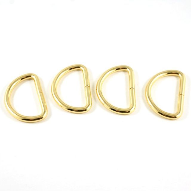 D-Rings - 18mm (3/4") x 3mm THIN - 4pack - Gold