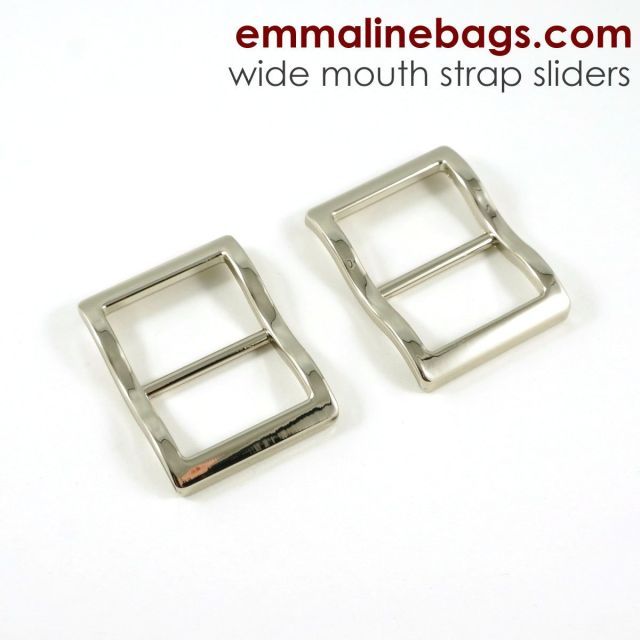 Wide Mouth Strap Adjustable Sliders - Extra Wide for thicker straps - 18mm (3/4") 2 pieces - Nickel
