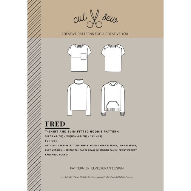 FRED - T-SHIRT & HOODIE - Paper Sewing Pattern by Elvelyckan Design