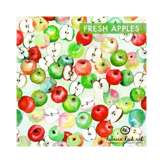 Organic Jersey Knit - Fresh Apples by Rebecca Reck