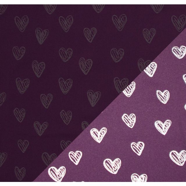 Reflective Softshell - Hearts with Berry Fleece Lining