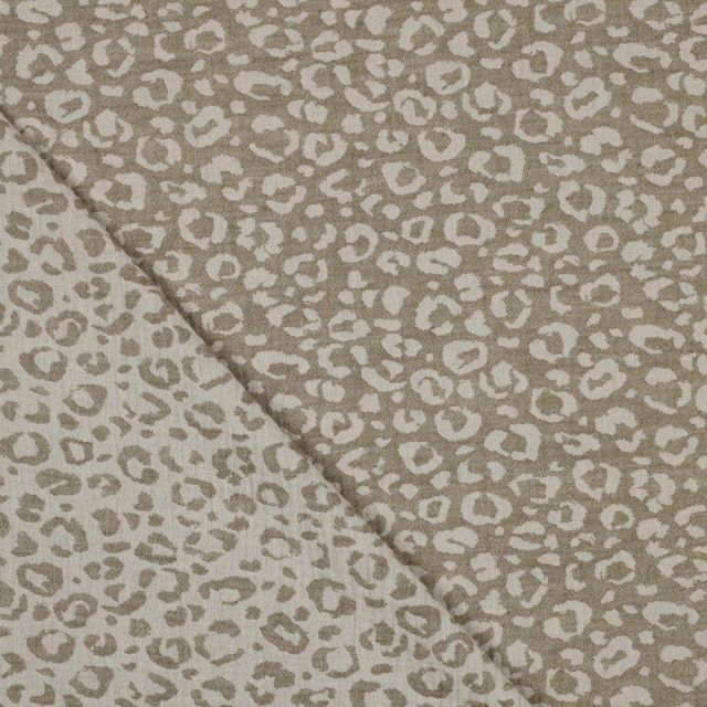 Jacquard Double Gauze - Leopard Taupe/Ecru - 100% Cotton