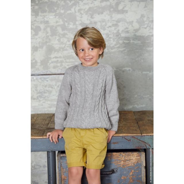 Size 128/134 - Kids Pullover - Cool Wool Big - Pattern + Yarn Bundle