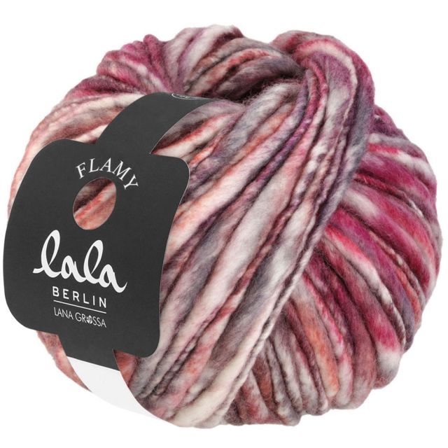 Lala Berlin Flamy - Merino Wool Fuchsia/Rust/White Col. 103 - 100g Skein by Lana Grossa