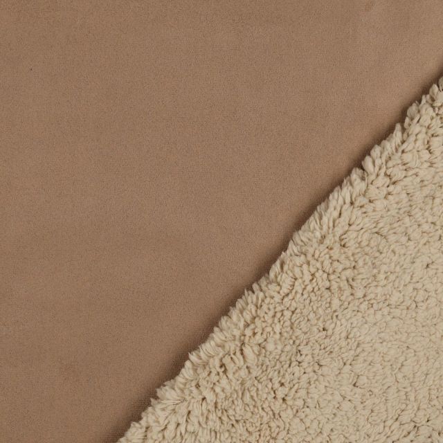 Lammy -  Faux Suede with Sherpa - Beige