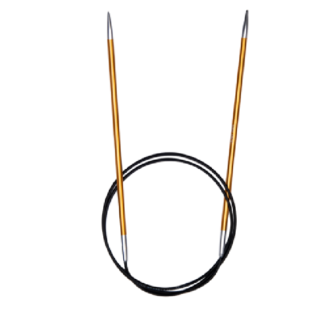 Fixed Circular Knitting Needle - Alminium/Gold - 3.0mm/60cm by Lana Grossa