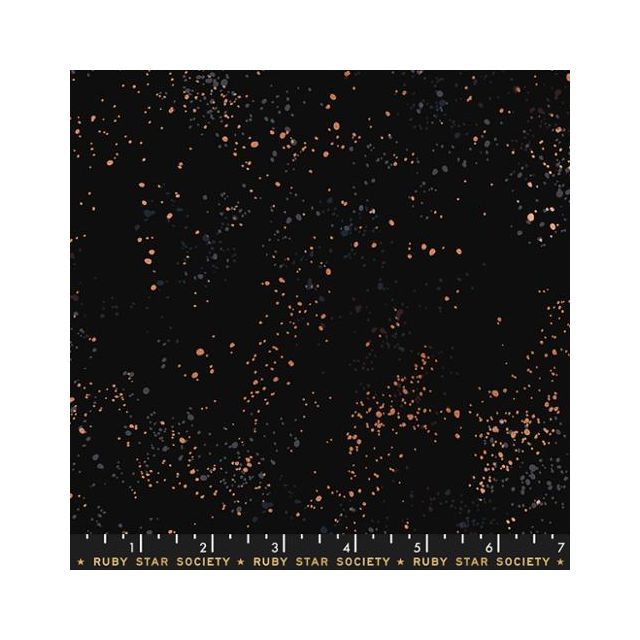 100% Cotton 108" Wideback - Ruby Star Society "Speckled" - Metallic Black Col. 61 per 1/2m
