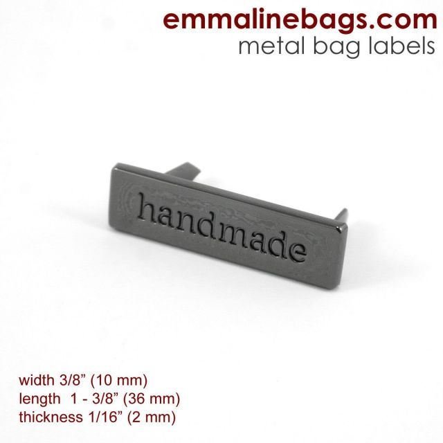 Metal Bag Label - Handmade - Gunmetal