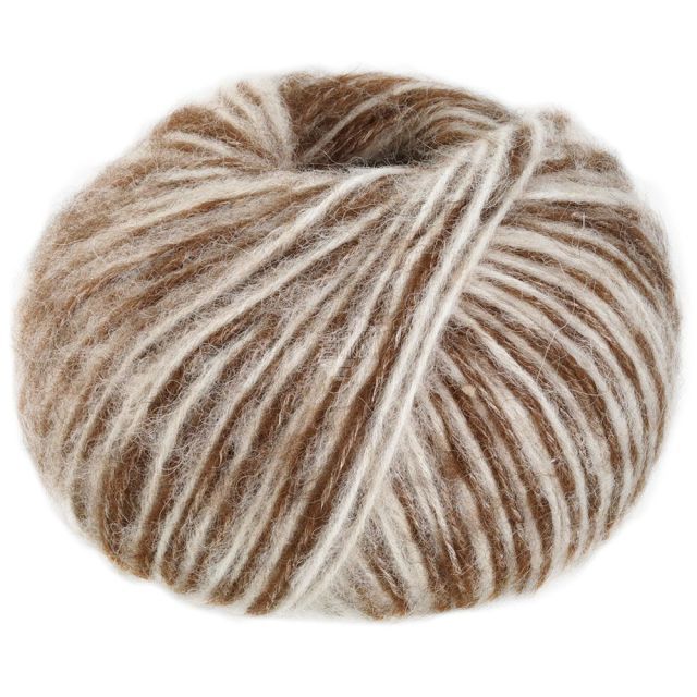 Natural Alpaca Pelo - Chocolate Brown/White Col. 208 - 50g Skein by Lana Grossa