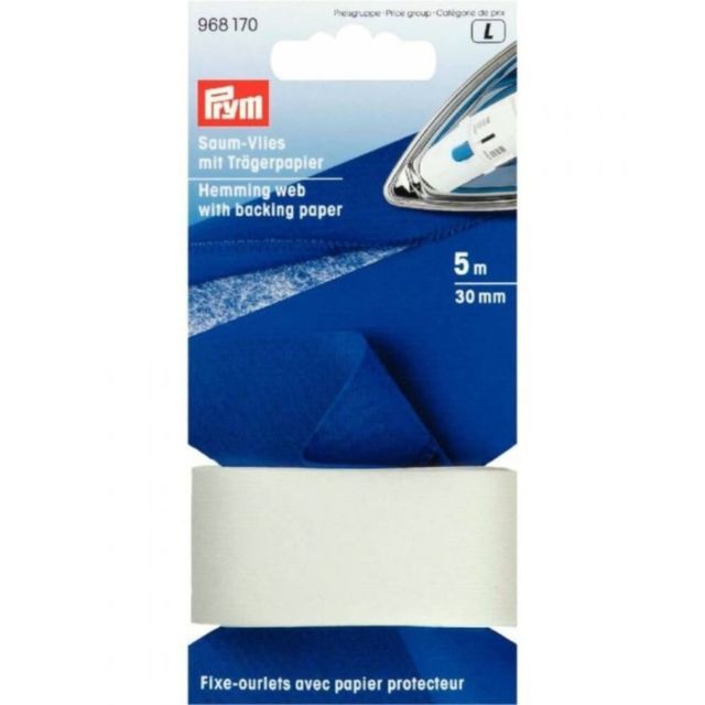 Prym - Iron On Hemming Tape with Backing Paper - 30mm/5m