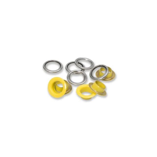 Prym - Yellow / Silver Eyelet with Washer - 11mm (pack of 20)